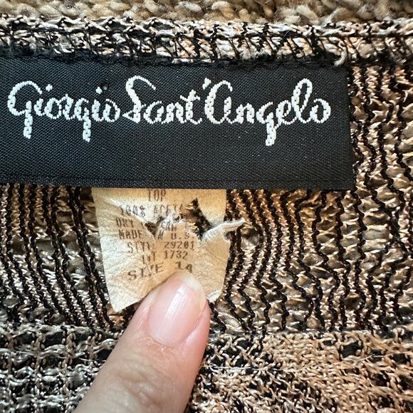 VTG GIORGIO SANT'ANGELO Lace Fringe Crop Top Size 14 Designer Boho Eclectic Chic - Picture 8 of 8